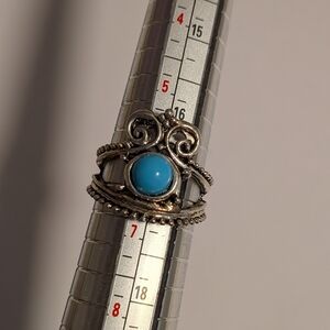 Elegant Silver Ring with Blue Stone